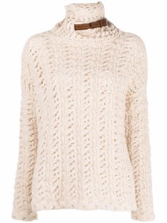 Ermanno Scervino джемпер в технике кроше с высоким воротником