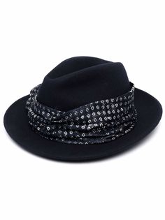 Emporio Armani шерстяная шляпа-федора с шарфом