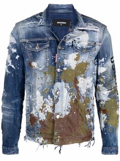 Dsquared2 джинсовая куртка с эффектом потертости