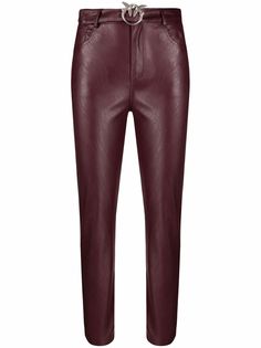 Pinko укороченные брюки из искусственной кожи