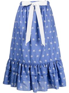 Erdem юбка Corsica с завышенной талией и цветочным принтом