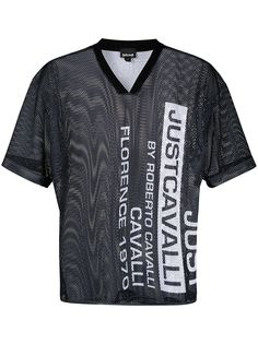 Just Cavalli сетчатая футболка с логотипом
