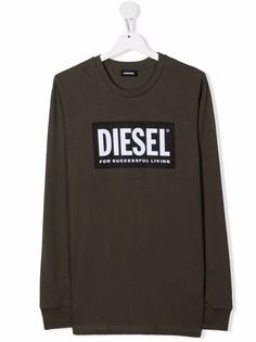 Diesel Kids TEEN Tusty ML logo-print T-shirt