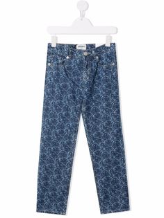 Kenzo Kids abstract-print slim-fit jeans