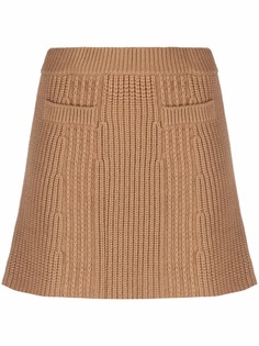 Blumarine wool-cashmere knitted skirt