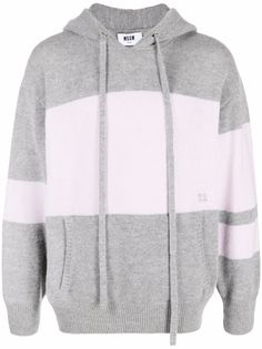 MSGM two-tone knitted hoodie