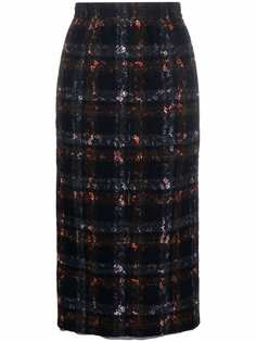 Nº21 high-waisted check-pattern skirt