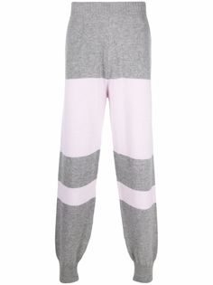 MSGM two-tone knitted track pants
