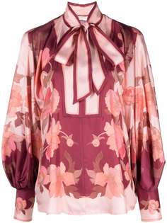 ZIMMERMANN floral-print silk blouse