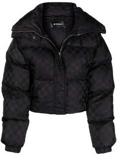MISBHV monogram-print cropped puffer jacket