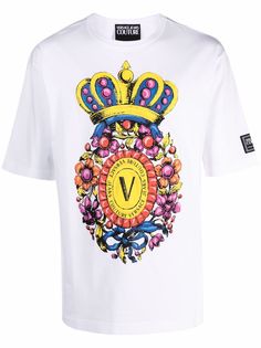 Versace Jeans Couture футболка с графичным принтом и логотипом