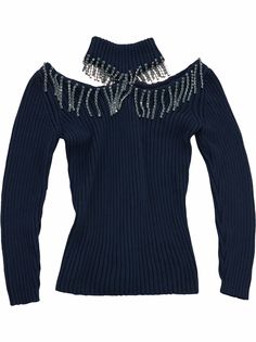 Christopher Kane декорированный свитер с вырезами