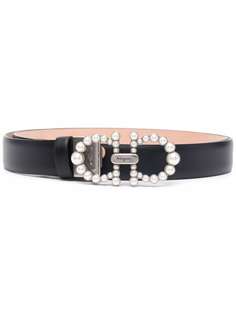Salvatore Ferragamo ремень с декором Gancini из искусственного жемчуга