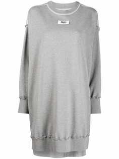 MM6 Maison Margiela платье-футболка с вырезами и логотипом