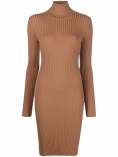Wolford платье миди в рубчик с высоким воротником