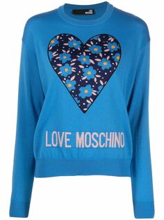 Love Moschino джемпер вязки интарсия с отделкой в рубчик