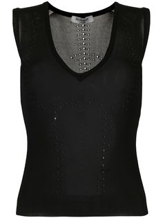 Yves Saint Laurent Pre-Owned топ с глубоким вырезом и перфорацией