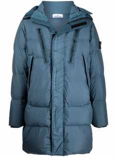 Stone Island пуховик с нашивкой-логотипом