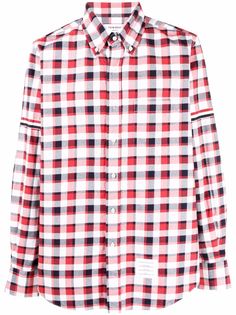 Thom Browne клетчатая рубашка с длинными рукавами