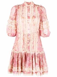 ZIMMERMANN платье мини с цветочным принтом