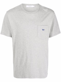 Maison Kitsuné футболка с карманом и вышитым логотипом