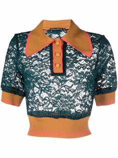 Dolce & Gabbana топ с кружевом и короткими рукавами