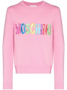 Moschino джемпер с круглым вырезом и логотипом