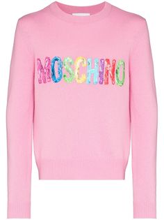 Moschino джемпер с круглым вырезом и логотипом