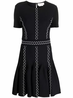 Alexander McQueen трикотажное платье-трапеция с вышивкой