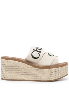 Chloé босоножки Woody 70 на танкетке