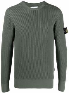Stone Island джемпер в рубчик с круглым вырезом