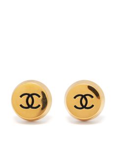 Chanel Pre-Owned массивные серьги 1985-1993-х годов с логотипом CC