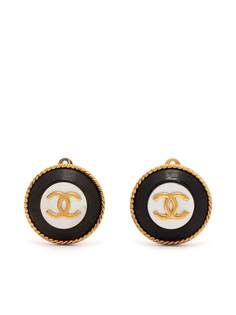Chanel Pre-Owned серьги-клипсы 1993-го года с логотипом CC