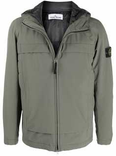 Stone Island куртка на молнии с нашивкой-логотипом