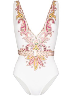 ZIMMERMANN Teddy belted plunge swimsuit