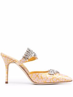 Manolo Blahnik Lurum leopard-print jacquard mules