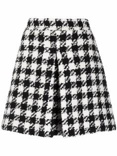 Rodebjer houndstooth knitted A-line skirt