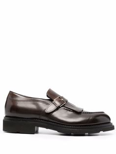 Santoni buckled low-heel loafers