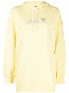 MSGM logo-print organic cotton hoodie