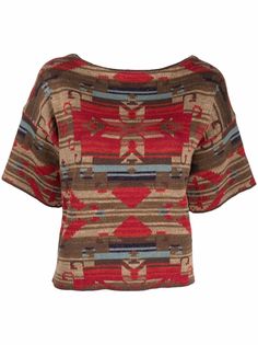 Lauren Ralph Lauren patterned-knit shortsleeved jumper