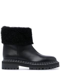 Proenza Schouler Lug Sole Shearling Ankle Boots