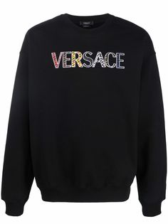 Versace embroidered logo cotton sweatshirt