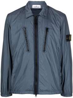 Stone Island куртка на молнии с нашивкой-логотипом
