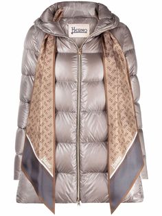 Herno scarf-detail padded coat