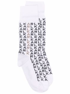 Karl Lagerfeld logo-knit ankle-length socks