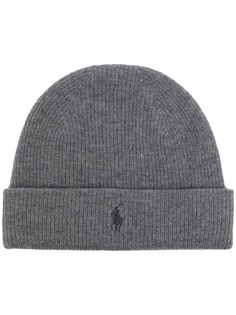 Polo Ralph Lauren embroidered-logo ribbed beanie hat