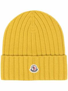 Moncler шапка бини с нашивкой-логотипом