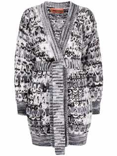 Missoni кардиган с поясом и узором зигзаг