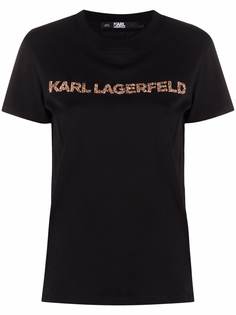 Karl Lagerfeld футболка с декорированным логотипом