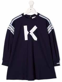 Kenzo Kids платье с круглым вырезом и логотипом